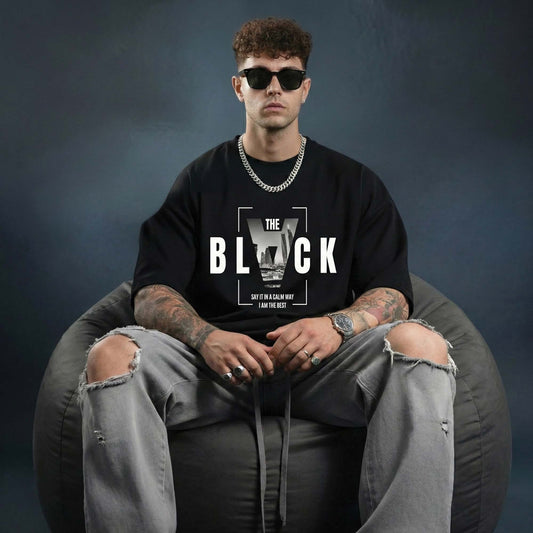 The Black Graphic T-Shirt | Premium Streetwear Oversized Tee for Men