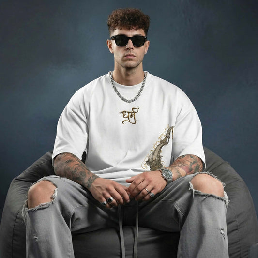 Dhanush – Warrior’s Resolve | Oversized Spiritual Streetwear T-Shirt