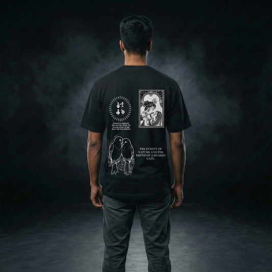 Wild Spirit Sacred Mandala Black Oversized Men’s T-Shirt