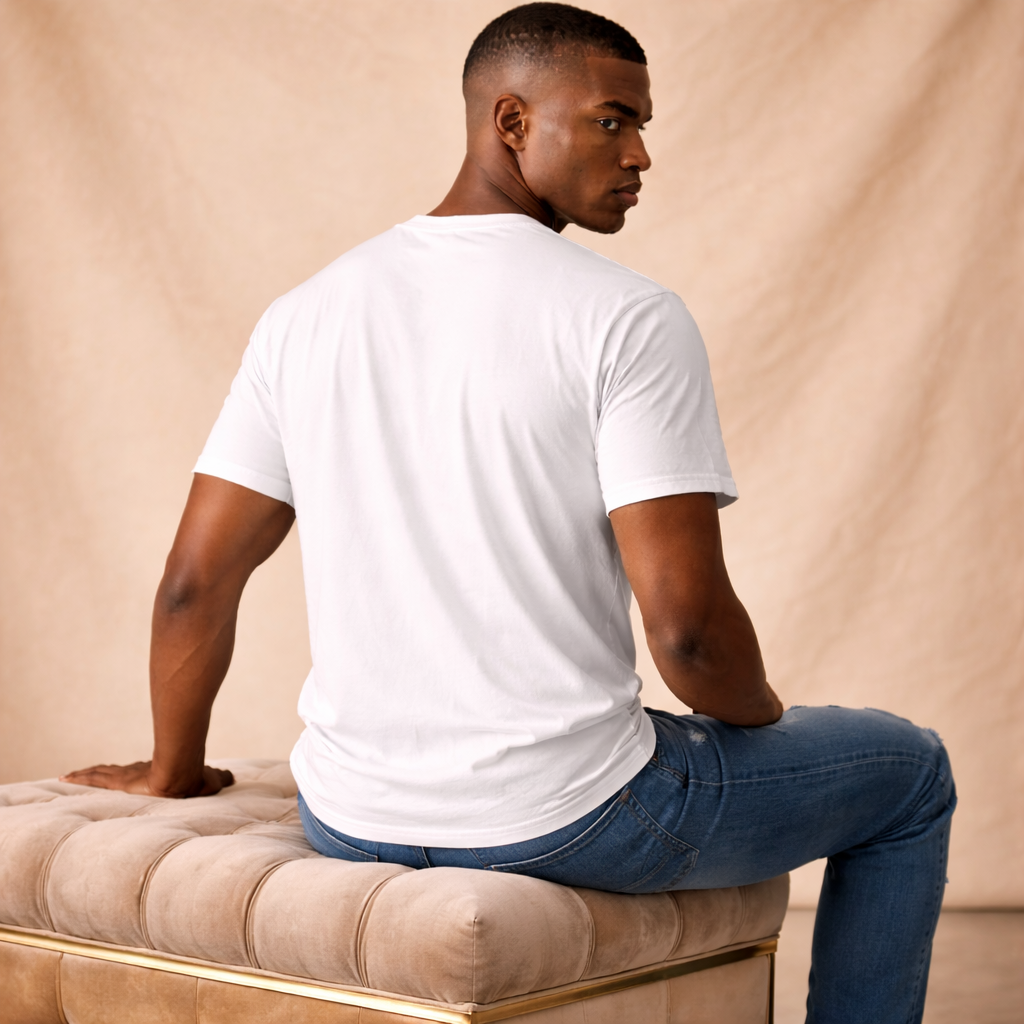 Men's Smile Mood Graphic T-Shirt – Street Art Printed White Tee