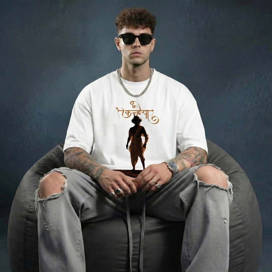 Kanhaiya Men’s Graphic T-Shirt – Divine Krishna Silhouette Spiritual Tee