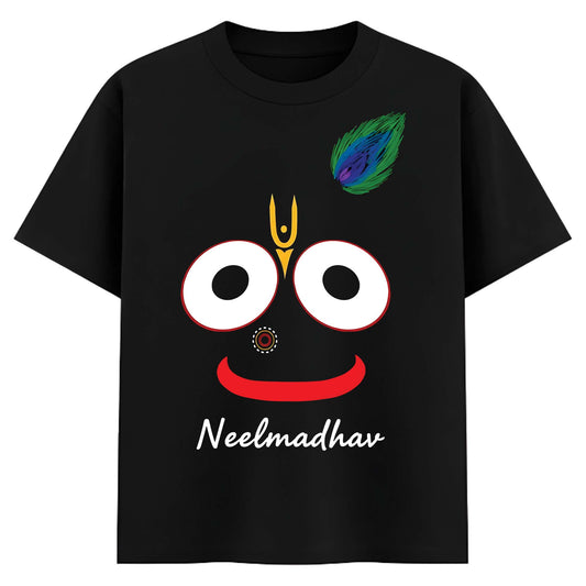 Neelmadhav Jagannath Graphic T-Shirt – Spiritual Devotional Man Tee (Black)