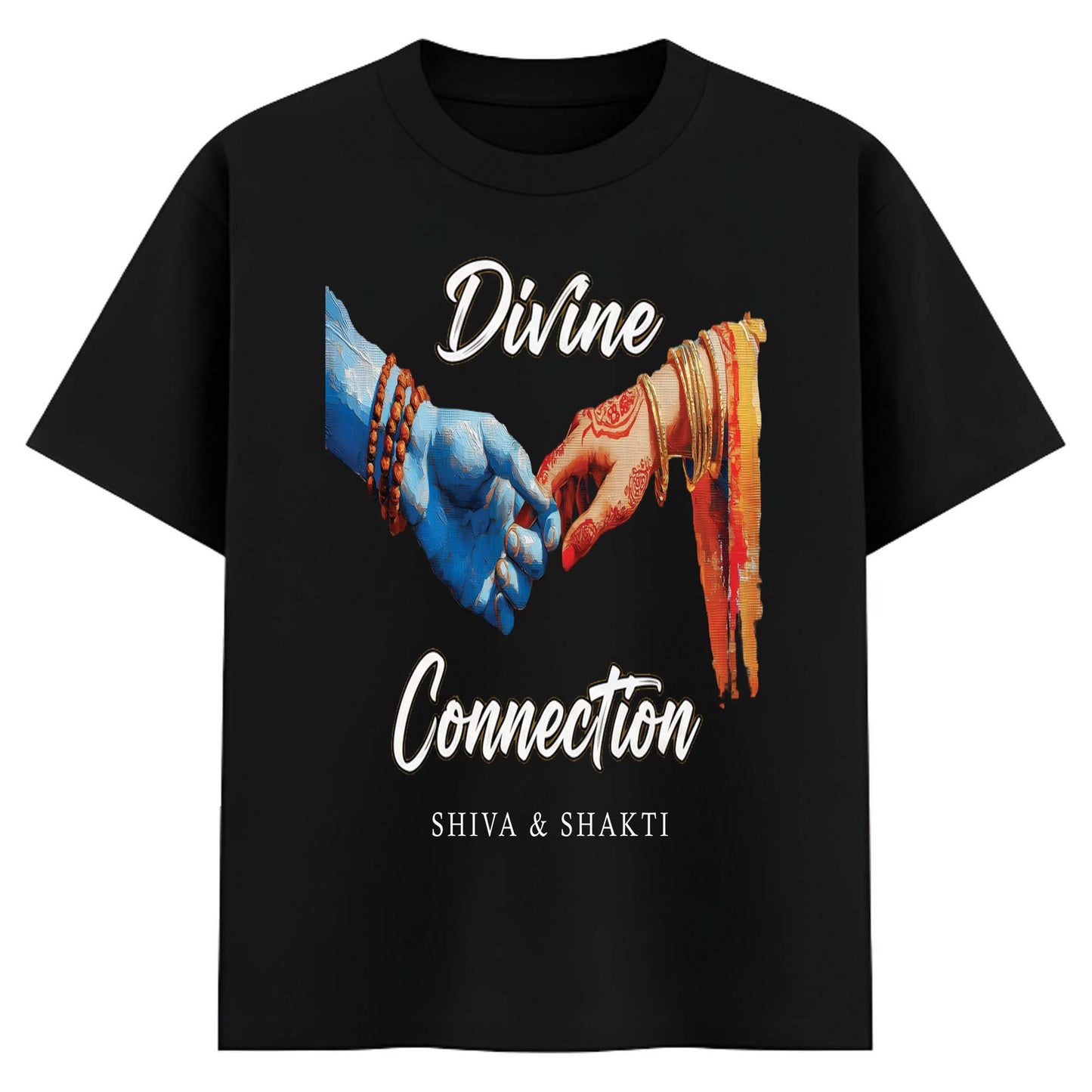 Divine Connection Shiva & Shakti T-Shirt for Men – Spiritual Black Graphic Tee
