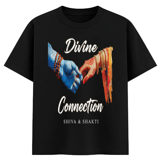 Divine Connection Shiva & Shakti T-Shirt for Men – Spiritual Black Graphic Tee