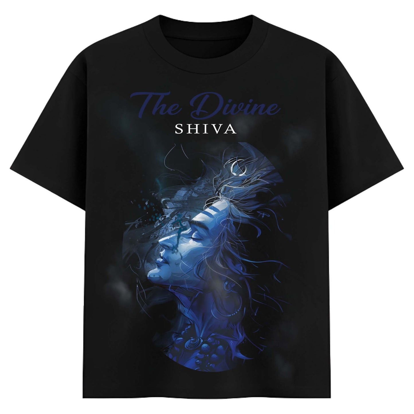 Men’s The Divine Shiva Black T-Shirt – Lord Shiva Spiritual Graphic Tee for Men