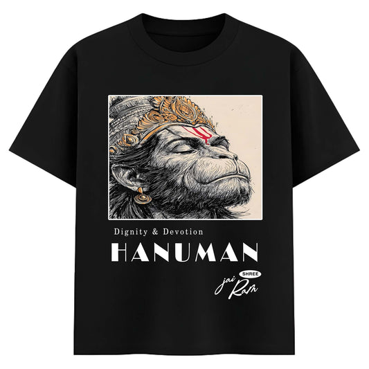 Dignity & Devotion Hanuman Men’s T-Shirt – Jai Shree Ram Spiritual Graphic Tee