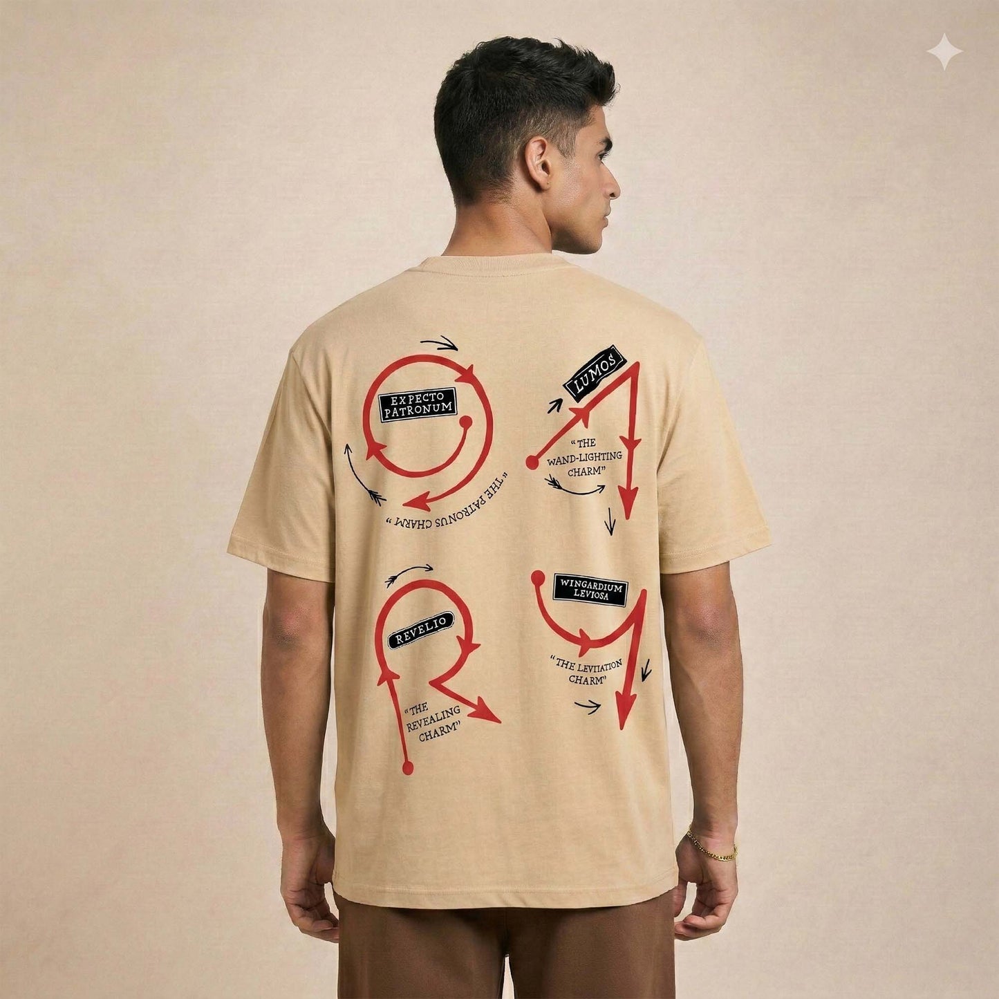 Magic School Inspired Graphic T-Shirt for Men – Wizard Spell Back Print Tee