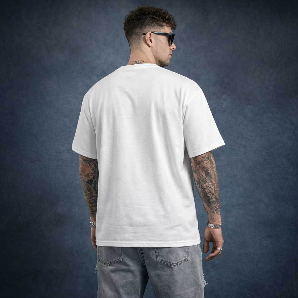 Imagine David Statue Printed Cotton Tee –White Oversized Graphic T-Shirt