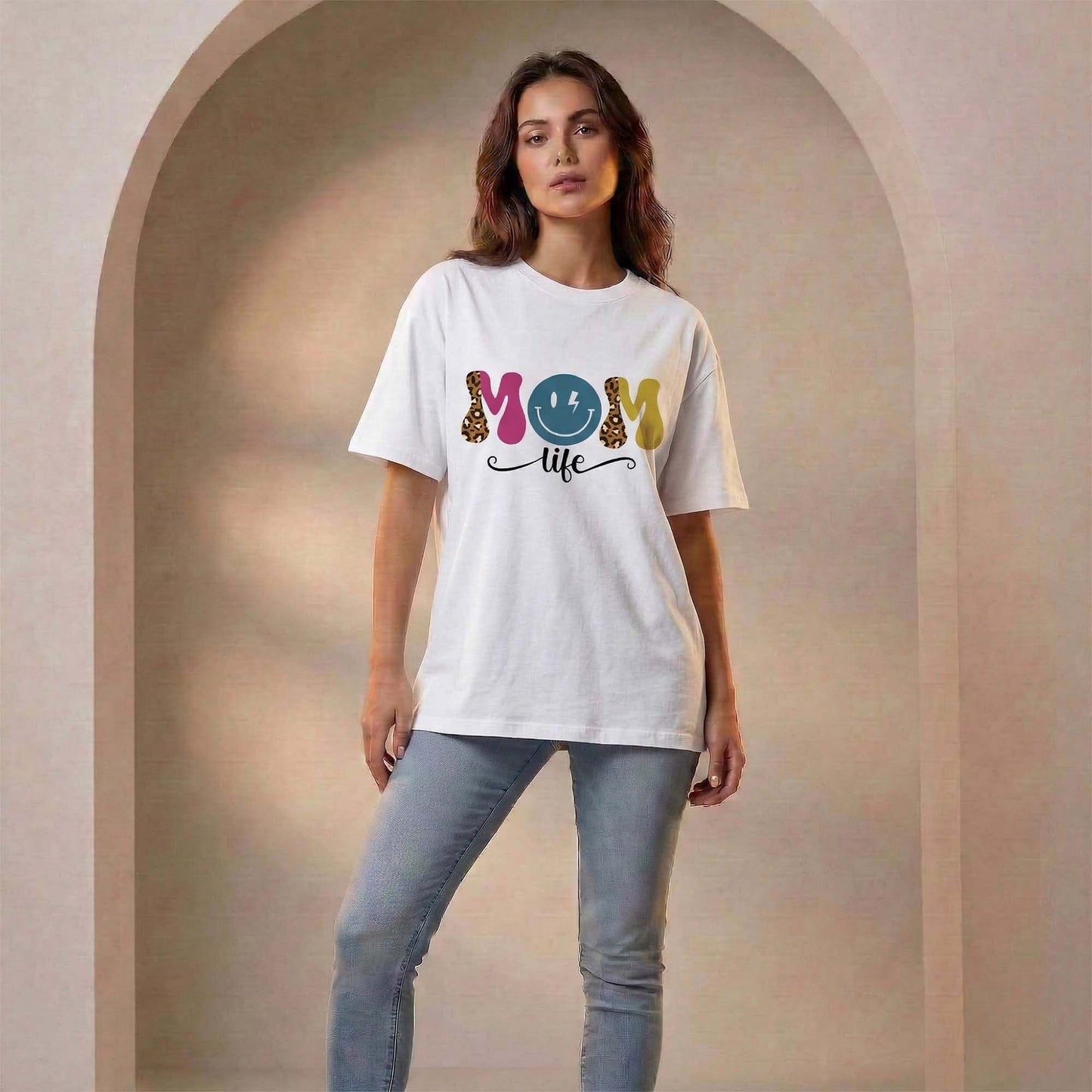 Women Mom Life Graphic T-Shirt – Cute Motherhood Printed Casual Tee