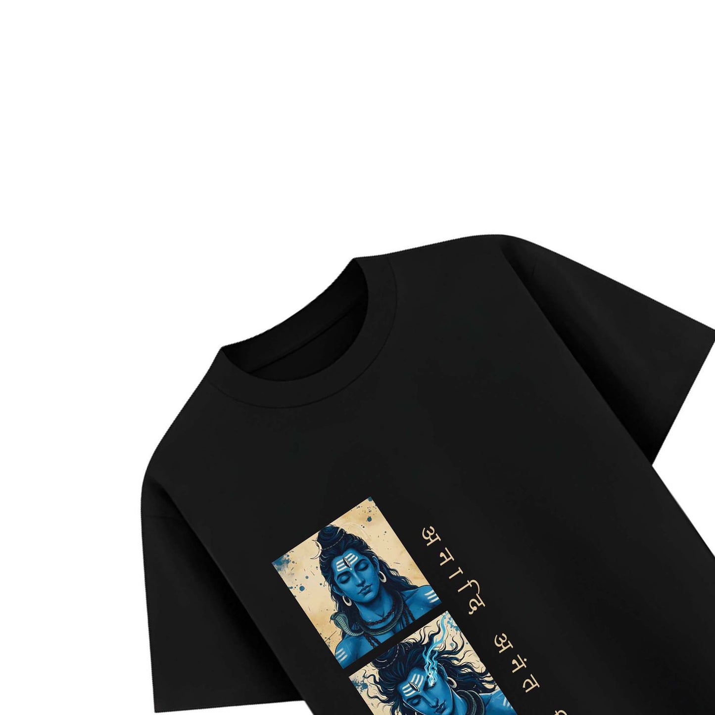 Men’s Lord Shiva Spiritual Oversized Black T-Shirt | Trishul & Mahadev Graphic Tee