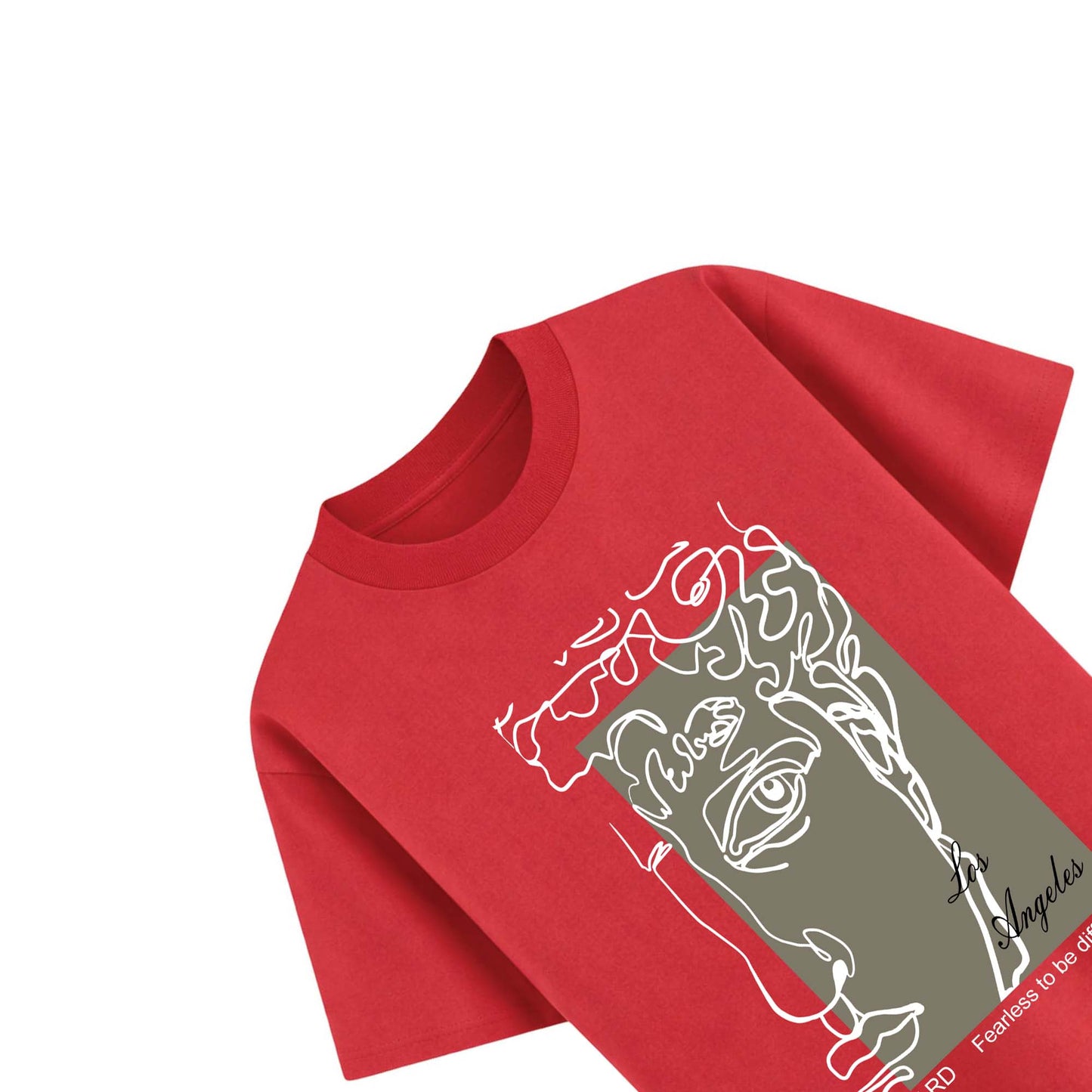 Los Angeles Graphic Oversized T-Shirt for Men | Abstract Face Art Print Cotton Streetwear Tee