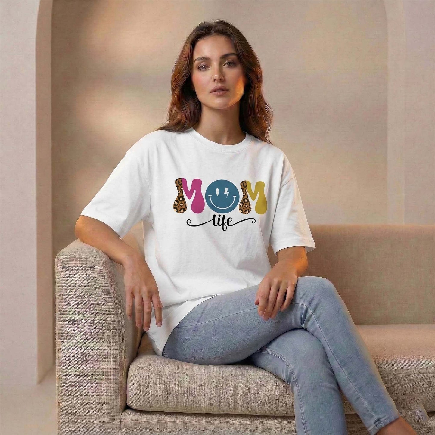 Women Mom Life Graphic T-Shirt – Cute Motherhood Printed Casual Tee