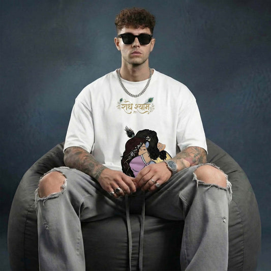 RadhaKanha – Eternal Prem | Oversized Divine Love Spiritual Streetwear T-Shirt