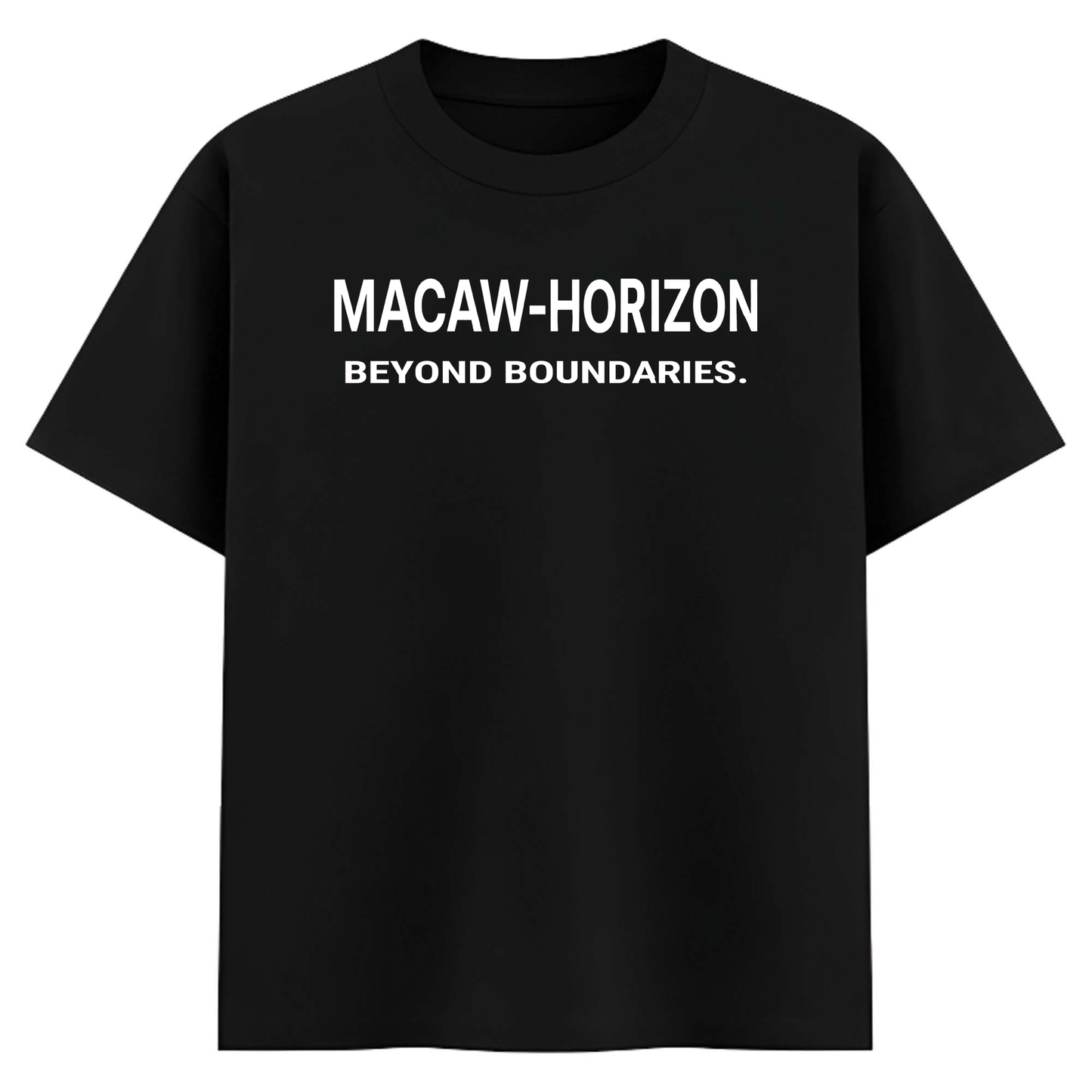 Macaw Horizon Printed Terry Cotton Tee I Black Oversized Graphic T-Shirt for Men