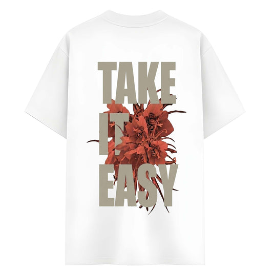 Take It Easy Oversized T-Shirt | Minimal Aesthetic Streetwear Tee