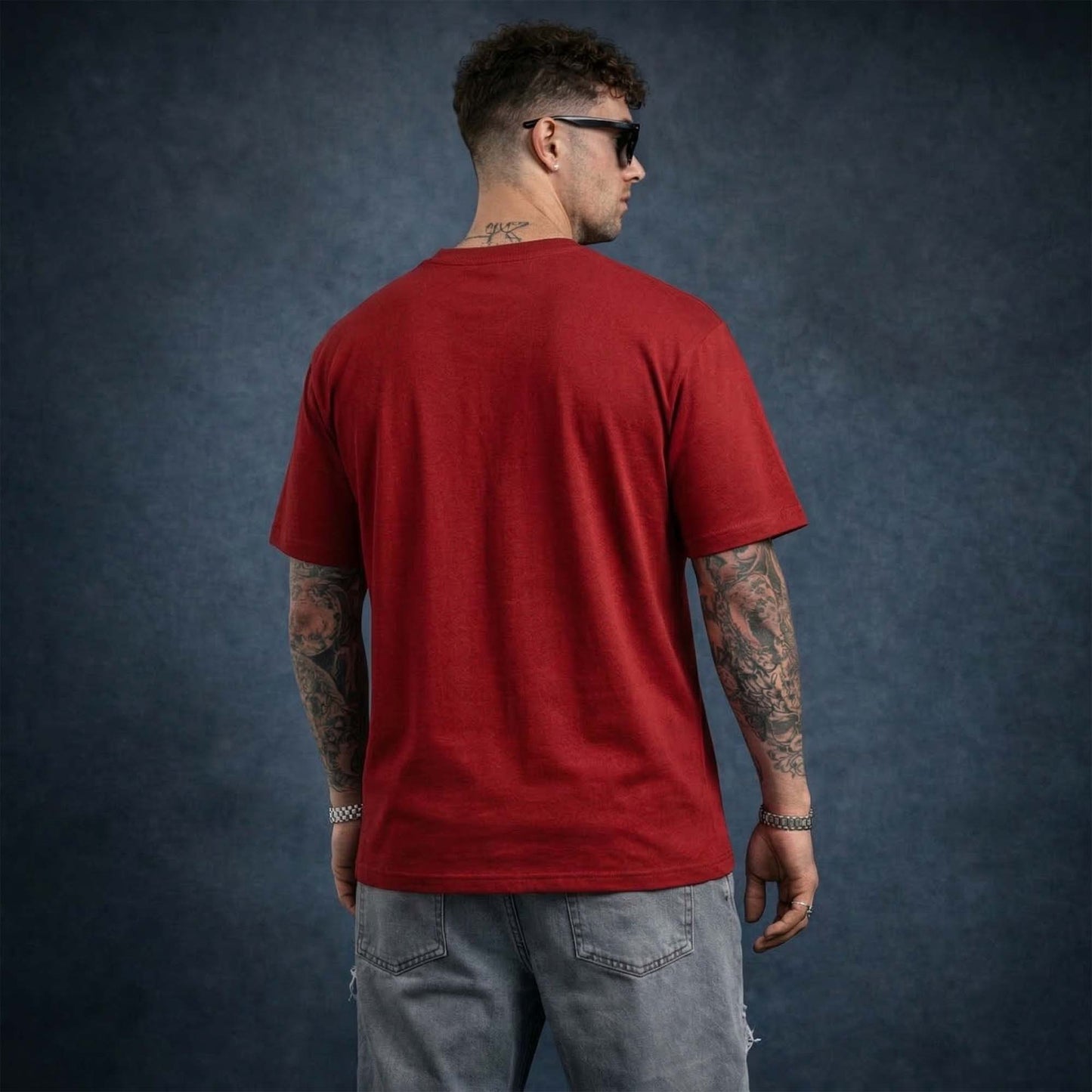 Los Angeles Graphic Oversized T-Shirt for Men | Abstract Face Art Print Cotton Streetwear Tee