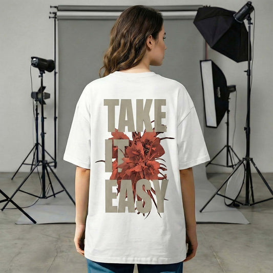 Take It Easy Oversized T-Shirt | Minimal Aesthetic Streetwear Tee