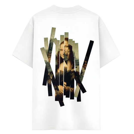 Mona Lisa Abstract Art Oversized T-Shirt | Artistic Streetwear Cotton Tee