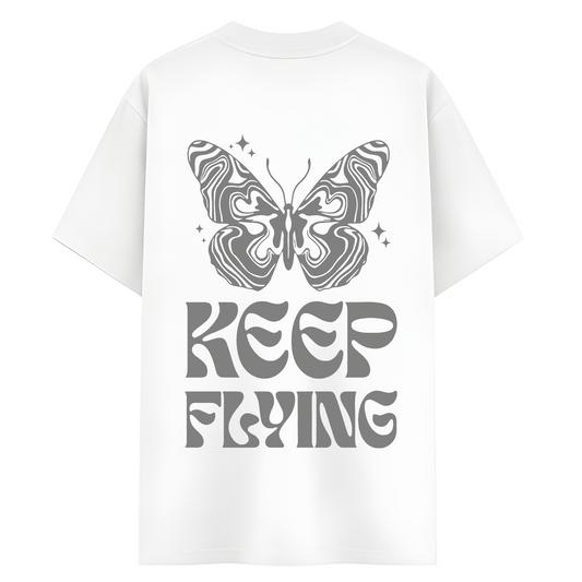Keep Flying Oversized T-Shirt | Butterfly Aesthetic Streetwear Tee