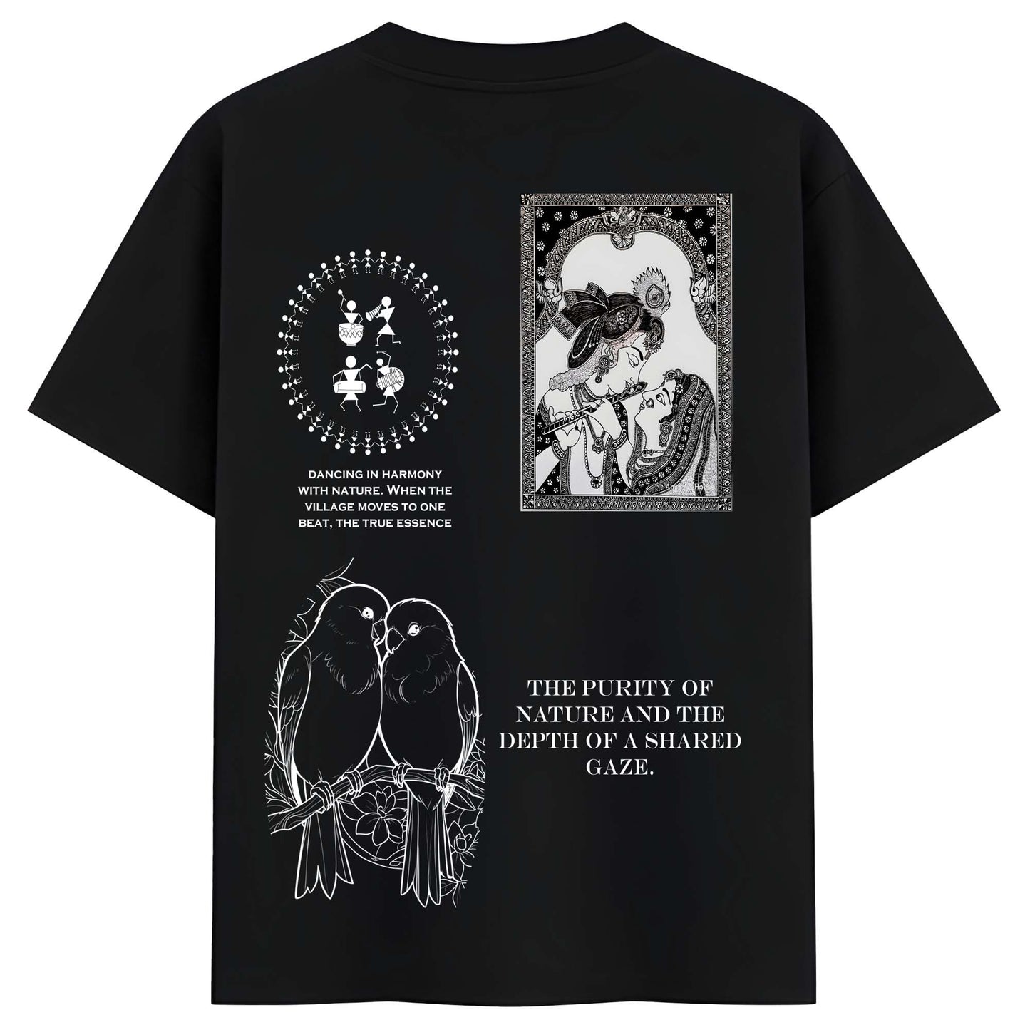 Wild Spirit Sacred Mandala Black Oversized Men’s T-Shirt