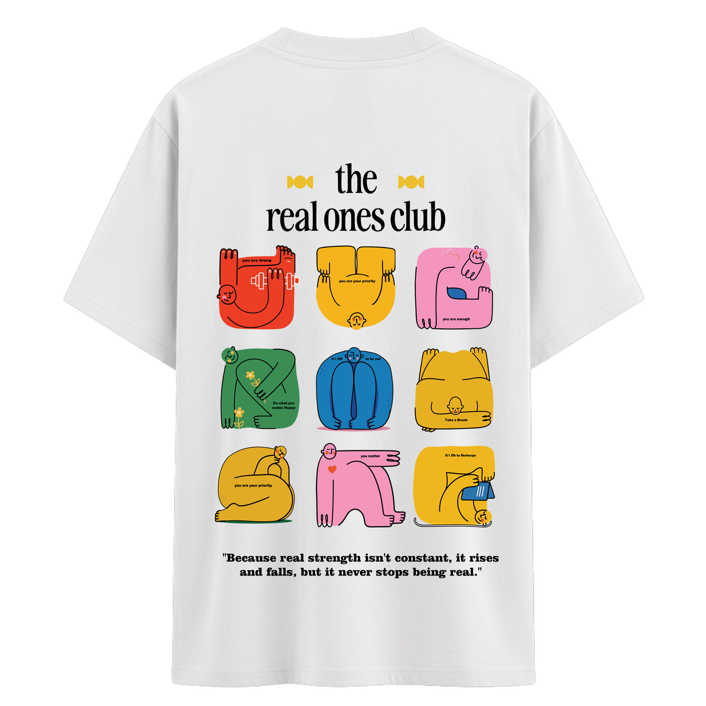 The Real Ones Club Graphic T-Shirt for Men | Premium Minimal Printed Cotton Tee | Aesthetic Streetwear Back Print