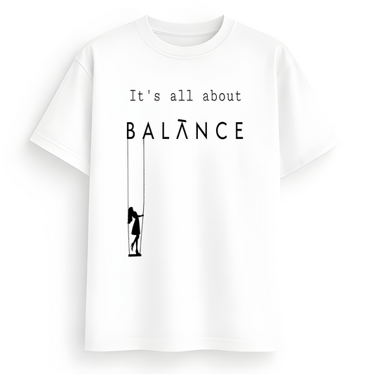 Women’s Balance Graphic T-Shirt – Minimal Aesthetic Streetwear Oversized Tee | Modern Urban Fashion