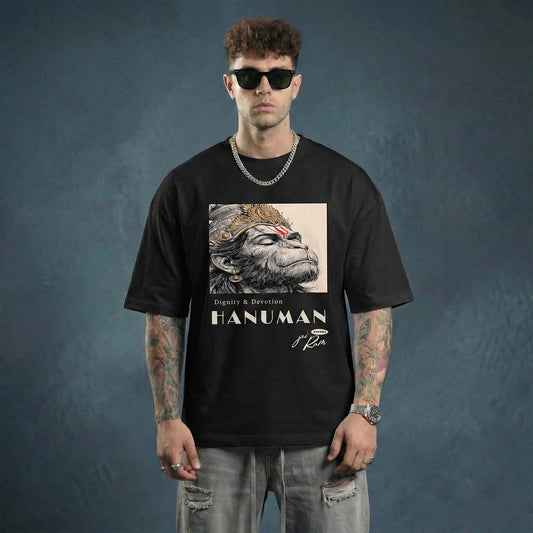 Dignity & Devotion Hanuman Men’s T-Shirt – Jai Shree Ram Spiritual Graphic Tee