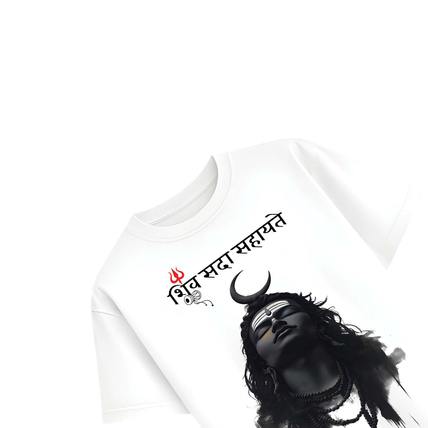 Shiv Sada Sahayate T-Shirt for Men – White Lord Shiva Spiritual Graphic Tee