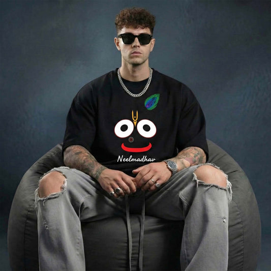 Neelmadhav Jagannath Graphic T-Shirt – Spiritual Devotional Man Tee (Black)