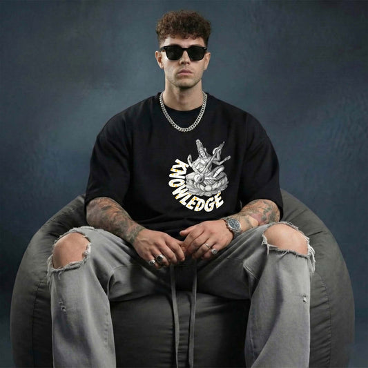 Knowledge Goddess Saraswati T-Shirt for Men – Black Spiritual Graphic Tee